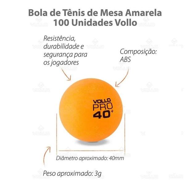 Imagem de Kit 06 Bolas de Tênis de Mesa Ping Pong ABS 40+ Vollo