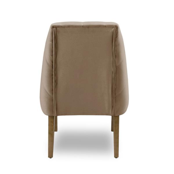 Kit 06 Cadeiras de Jantar Reforçada Luna para Sala Cozinha Suede Capuccino - Arapongas Decor Imagem de Kit 06 Cadeiras de Jantar Reforçada Luna para Sala Cozinha Suede Capuccino