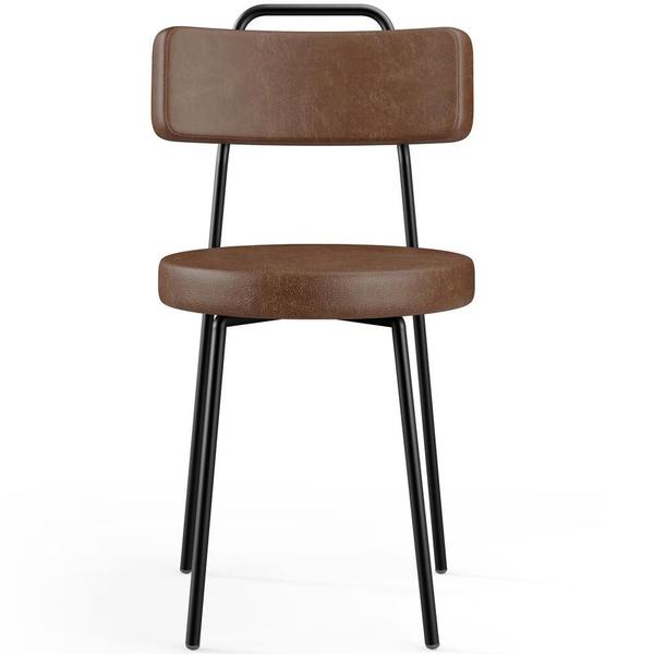 Imagem de Kit 06 Cadeiras Decorativa Estofada Para Sala De Jantar Barcelona L02 material sintético Marrom - Lyam Decor