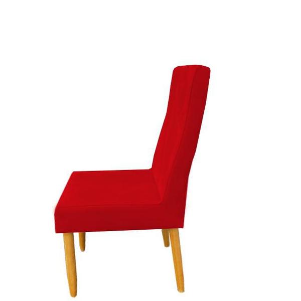 Imagem de Kit 06 Cadeiras Luxo Mila Sued Vermelho - D'Classe Decor