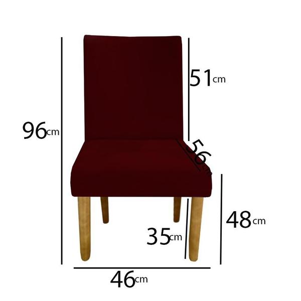 Imagem de Kit 06 Cadeiras Para Sala De Jantar Berlim Pés palito Suede Marsala - D'Classe Decor