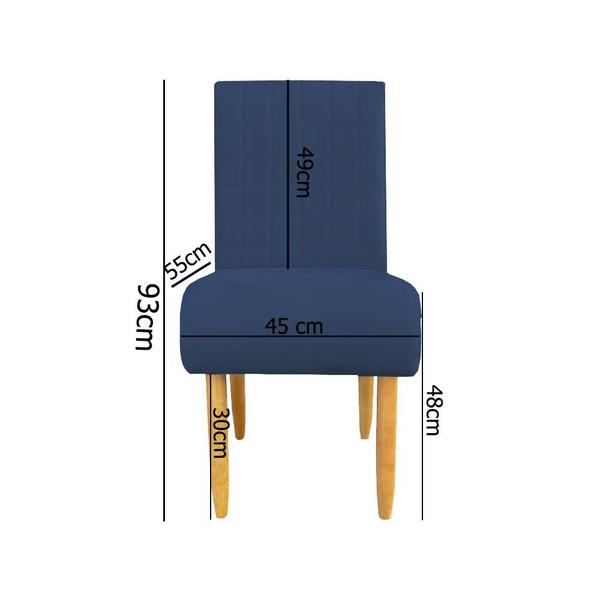 Imagem de Kit 06 Cadeiras Para Sala de Jantar Stela Pés Palito Suede Azul Marinho - D'Classe Decor