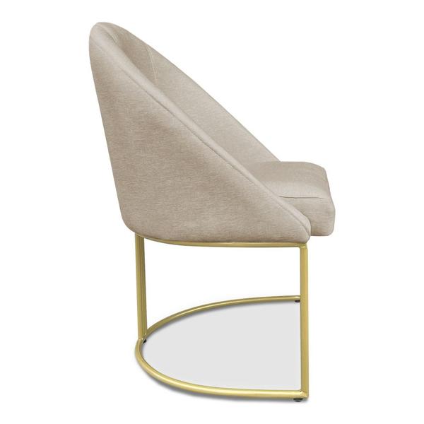 Imagem de Kit 06 Cadeiras Poltrona de Jantar Bela Suede Base Metálica Industrial Dourado - Pallazio