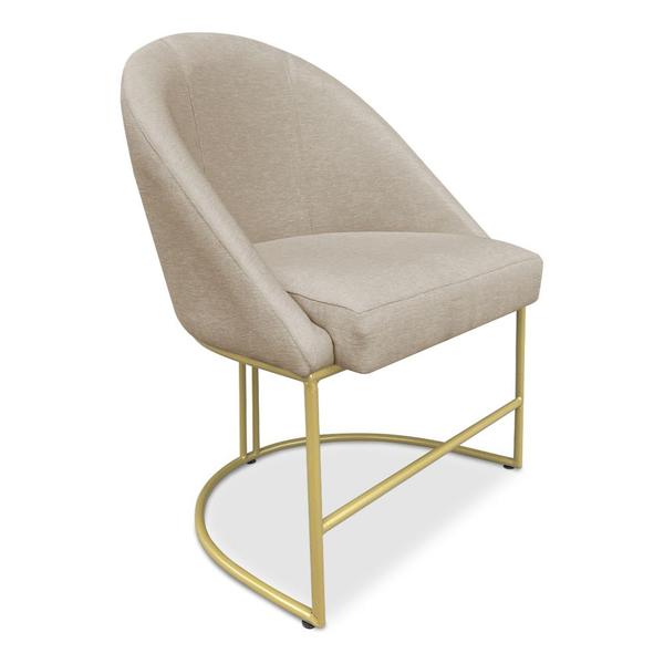 Imagem de Kit 06 Cadeiras Poltrona de Jantar Bela Suede Base Metálica Industrial Dourado - Pallazio