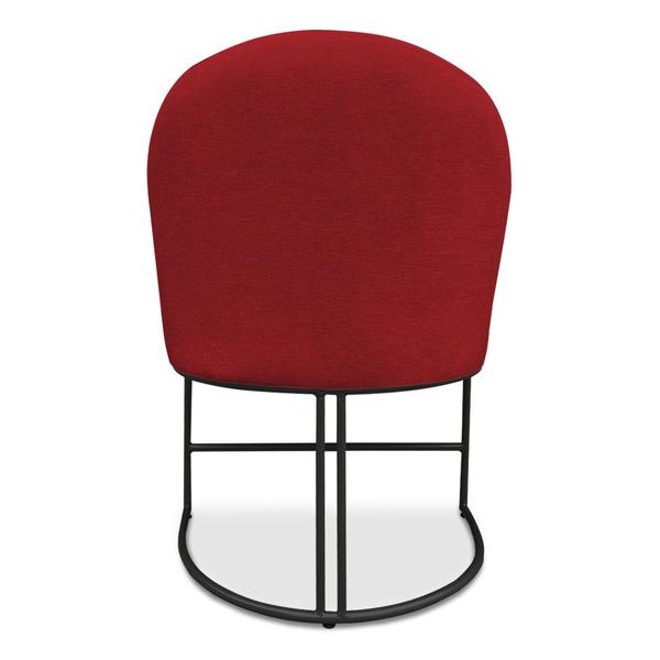 Imagem de Kit 06 Cadeiras Poltrona de Jantar Bela Suede Vermelho Base Metálica Industrial Preto - Pallazio