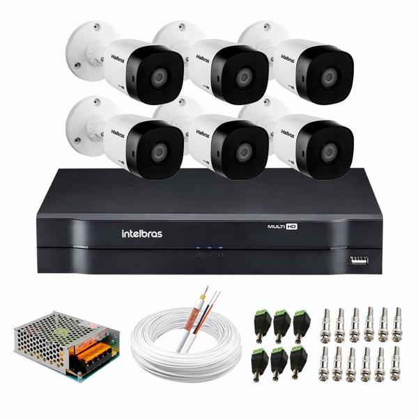 Imagem de Kit 06 Câmeras Intelbras VHL 1120 B HD 720p DVR Intelbras MHDX 1308 Multi HD 8 Canais 1080p