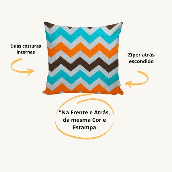 Imagem de Kit 06 Capas De Almofadas Decorativas Casa Chevron Laranja