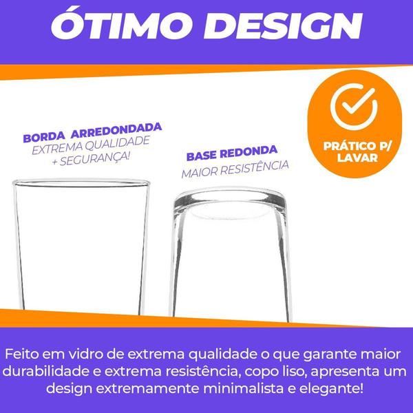 Imagem de Kit 06 Copos Altos Decoração 200ML Prático de Limpar - Cristar