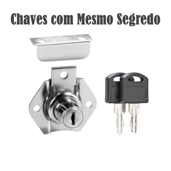 Imagem de Kit 06 Fechaduras 22mm ou 31mm Mesmo Segredo Portas Gavetas