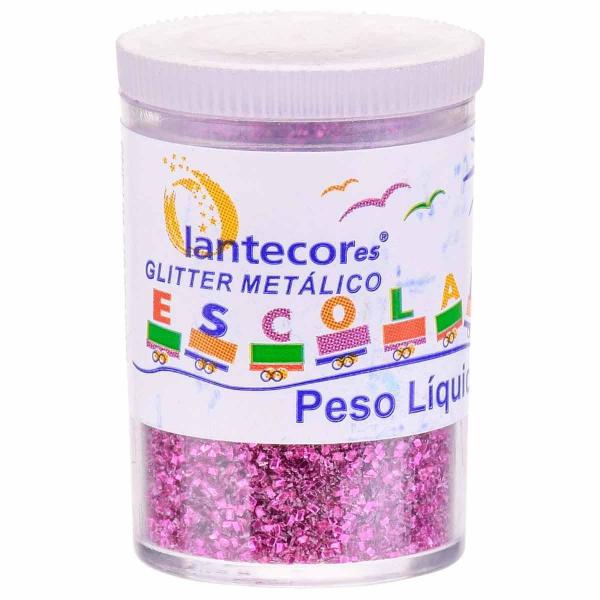 Imagem de Kit 06 Glitter Escolar PVC Metálico Pote 3g Lantecor  Purpurina  Brilho em Pó  Unhas  Artesanato