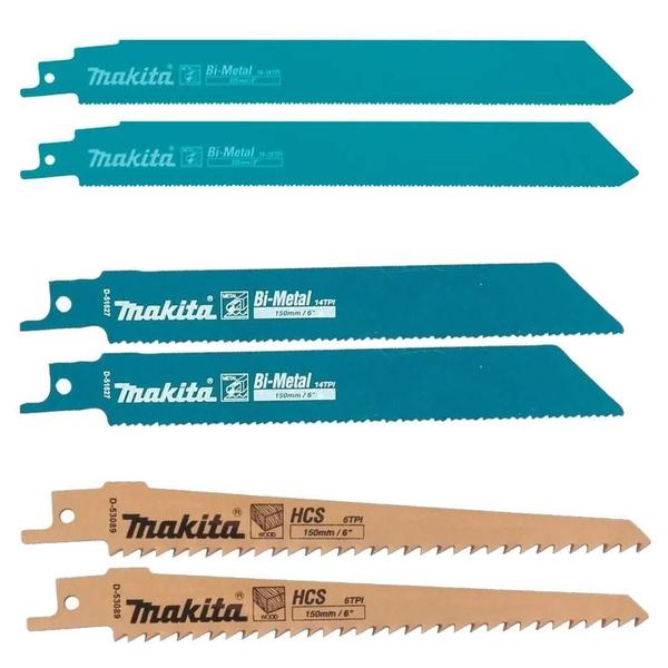 Imagem de Kit 06 Lâminas De Serra Sabre Madeira E Metal Makita D-53051