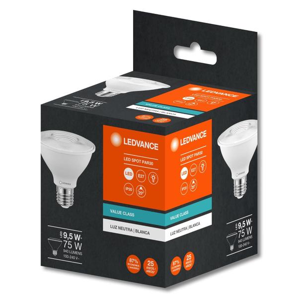 Imagem de Kit 06 lampada led par30 9,5w 4000k 940lm biv g4 ldv - osram