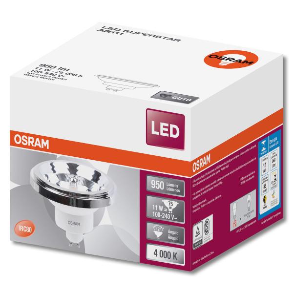 Imagem de Kit 06 lampadas led ar111 12d 11w 4000k 950lm biv osram