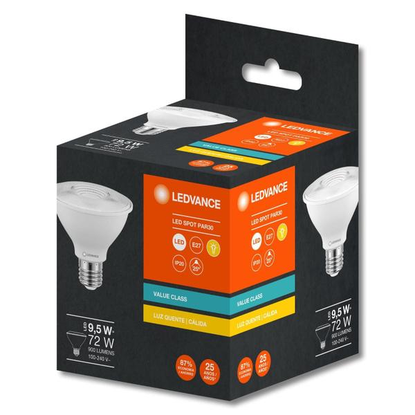 Imagem de Kit 06 lampadas  led par30 9,5w 3000k 900lm biv g4 - osram