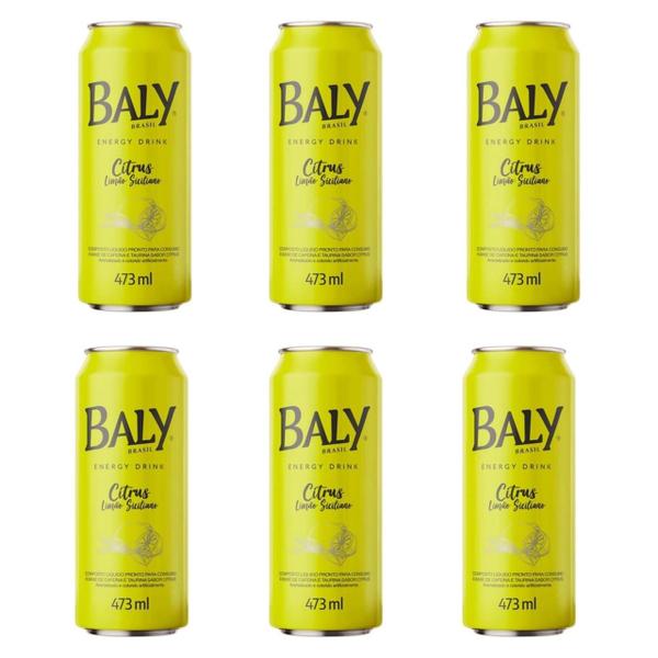 Imagem de Kit 06 latas Energético Baly Citrus Limão Siciliano 250ml