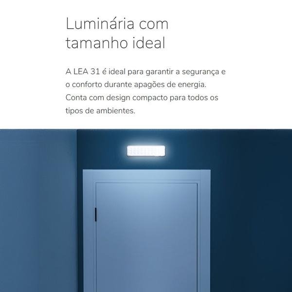 Imagem de Kit 06 Luminárias de Emergência Led Intelbrás Autônoma Lea 31 com 30 Leds Branco Bivolt