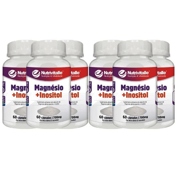 Imagem de Kit 06 magnesio + inositol 700mg 60caps nutrivitalle