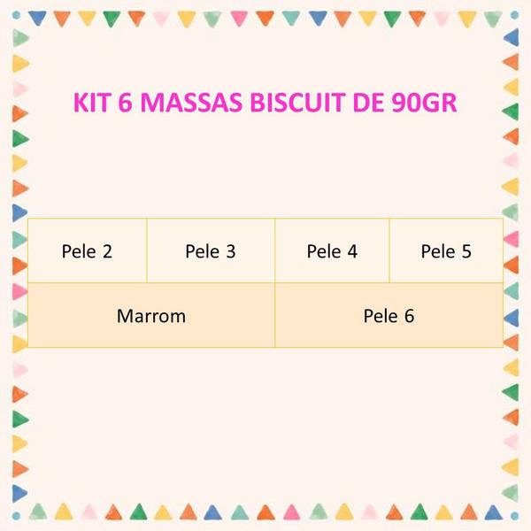 Imagem de Kit 06 Massas De Biscuit Jl Artesanato 90 Gramas Cores Peles