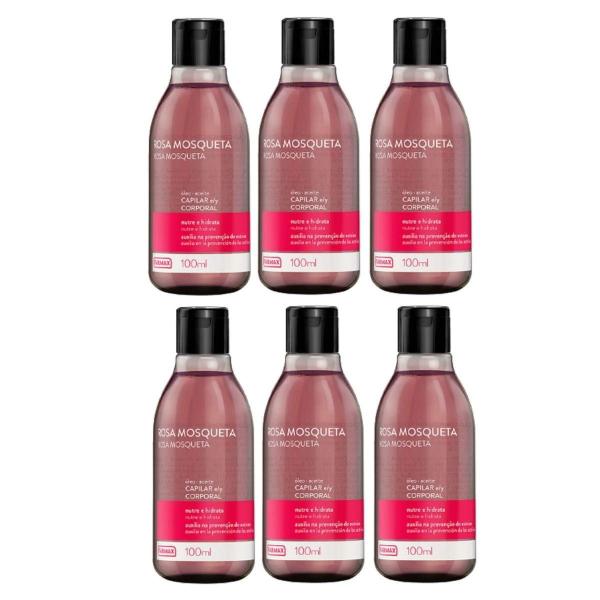 Kit 06 Óleo de Rosa Mosqueta Farmax 100ml Capilar e Corporal Imagem de Kit 06 Óleo de Rosa Mosqueta Farmax 100ml Capilar e Corporal