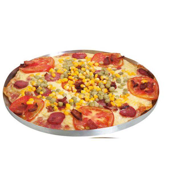 Imagem de Kit 06 Pçs Forma Pizza Alumínio Polido N-40 2,1 Lts Docesar