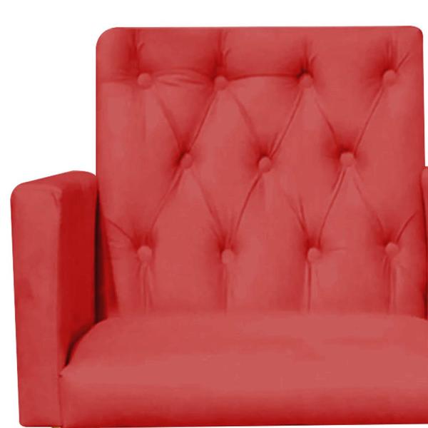 Imagem de Kit 06 Poltrona Cadeira Nina Captone Decorativa Recepção Sala De Estar material sintético Vermelho - KDAcanto Móveis