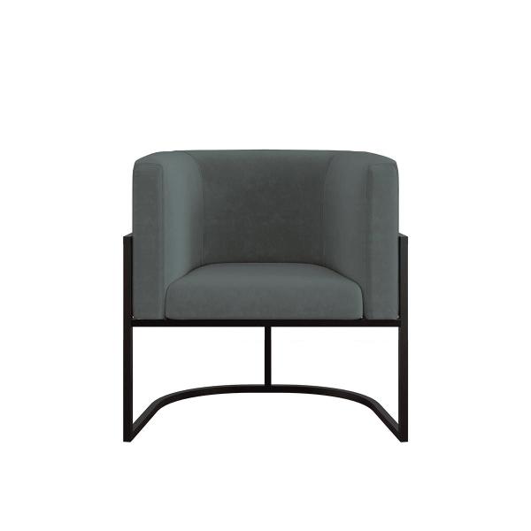 Imagem de Kit 06 Poltronas Lua Sala Decorativa Base de Ferro Black