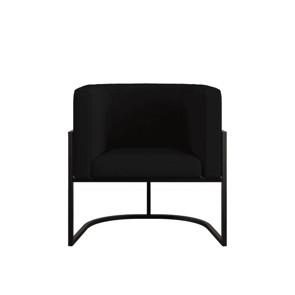 Imagem de Kit 06 Poltronas Lua Sala Decorativa Base Ferro Black Veludo