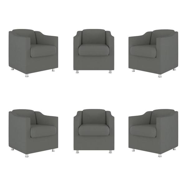 Imagem de Kit 06 Poltronas Tilla Consultório Recepção Sala Suede Balaqui Decor