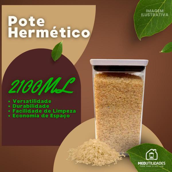 Imagem de Kit 06 Potes Acrílico Herméticos Com Tampa  Mantimento 2,9L 2,1L 1,3L 550ml