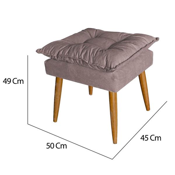 Imagem de Kit 06 Puff Puf Banqueta Opala Para Quarto Sala Recepção Suede Marrom - Ninho Decor