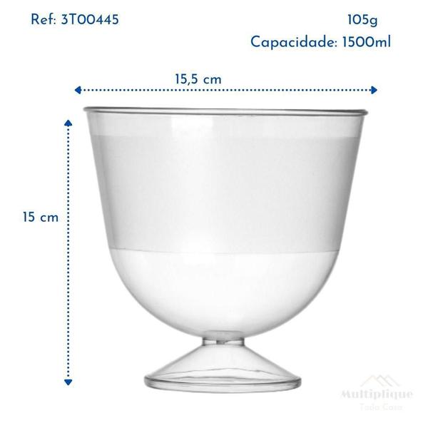 Imagem de Kit 06 Taça Tacinha Sobremesas Doces Acrílico Festas 1500Ml