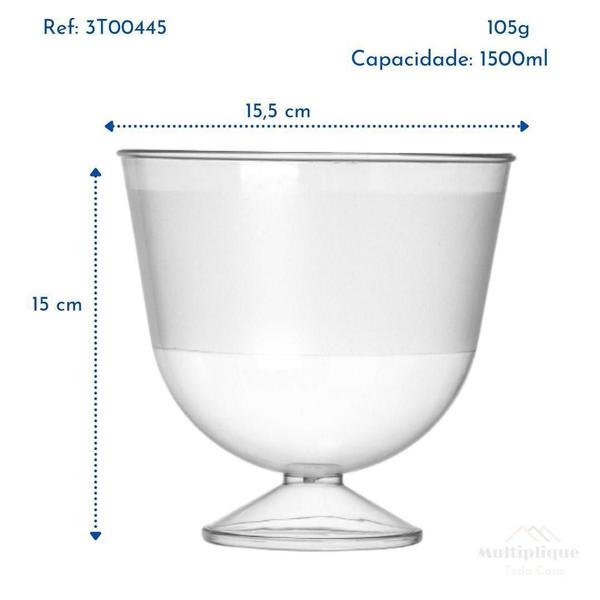 Imagem de Kit 06 Taça Tacinha Sobremesas Doces Acrílico Festas 1500Ml