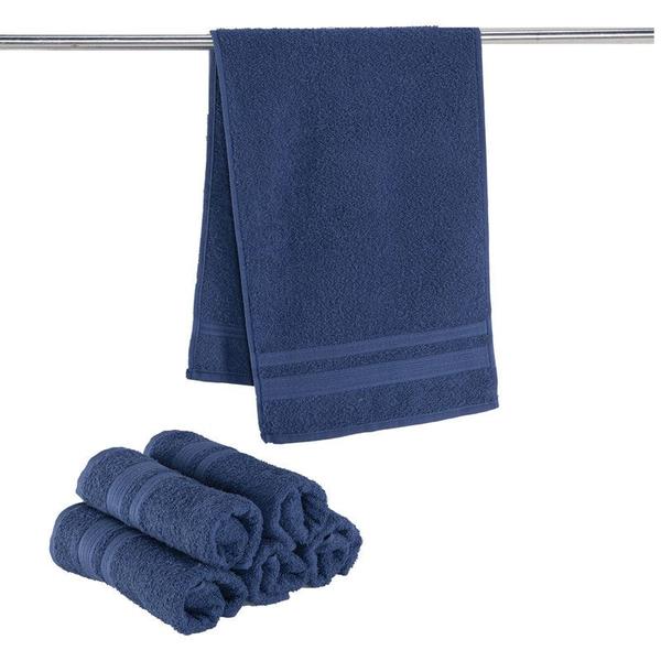 Imagem de Kit 06 Toalhas de Academia Fitness Super Absorvente Hipoalergenica DARK BLUE