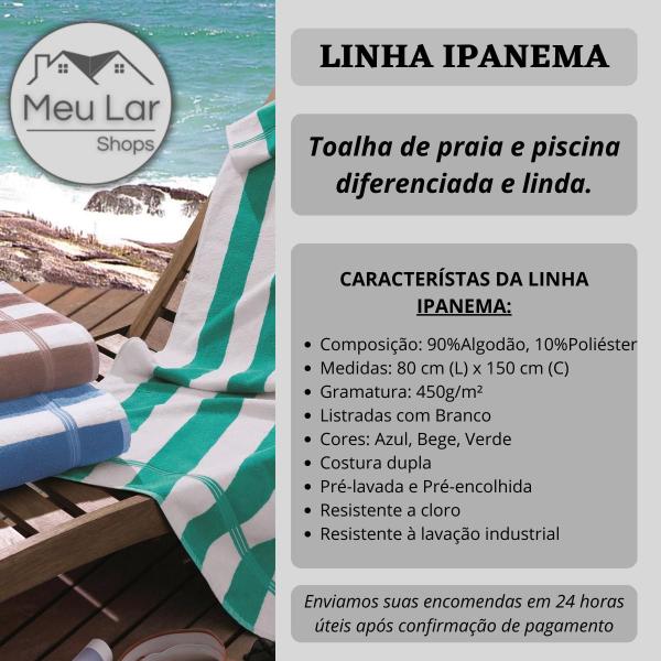 Imagem de Kit 06 Toalhas de Praia e Piscina Banhão Hotel Pousada Lufamar 80x150 450gr/m² - Ipanema