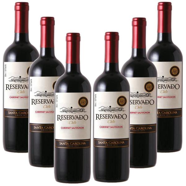 Imagem de Kit 06 Un. Vinho Santa Carolina Reservado Cab. Sauvig. 750ml