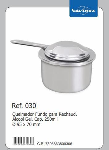 Kit 06 Und Queimador inox fundo para rechaud Ravinox 000030 Imagem de Kit 06 Und Queimador inox fundo para rechaud Ravinox 000030
