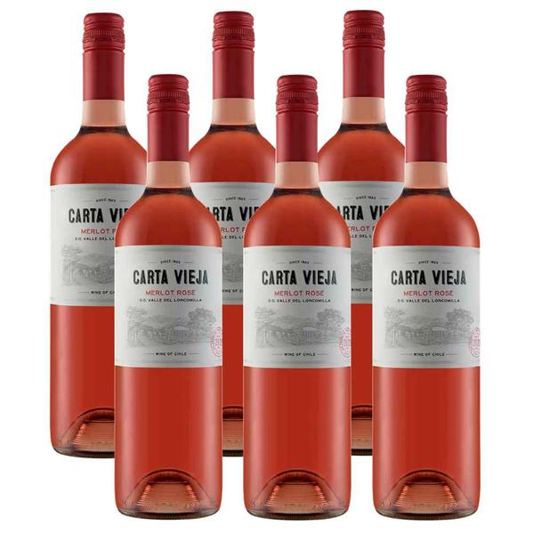 Imagem de Kit 06 Unidades Vinho Carta Vieja Merlot Rosé 750ml