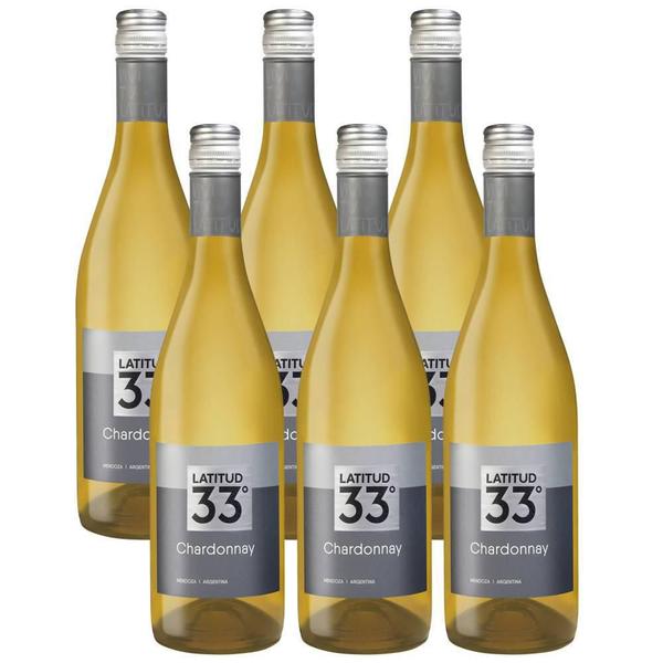 Imagem de Kit 06 Unidades Vinho Latitud 33 Chardonnay 750Ml