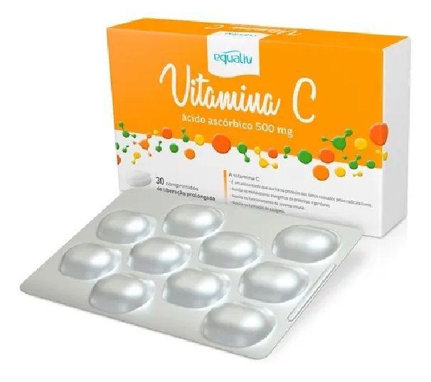 Imagem de Kit 06 Vitamina C Ácido Ascórbico 500mg 30cp - Equaliv