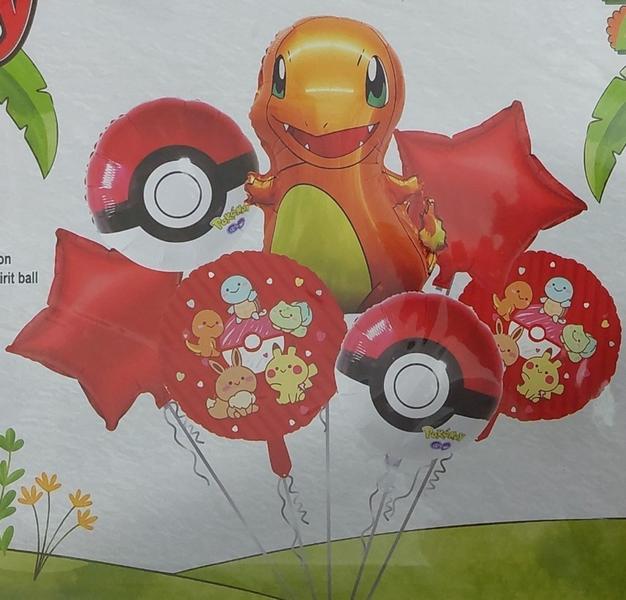 Imagem de Kit 07 Balões Bexiga Metalizados Pokémon Festa Aniversario