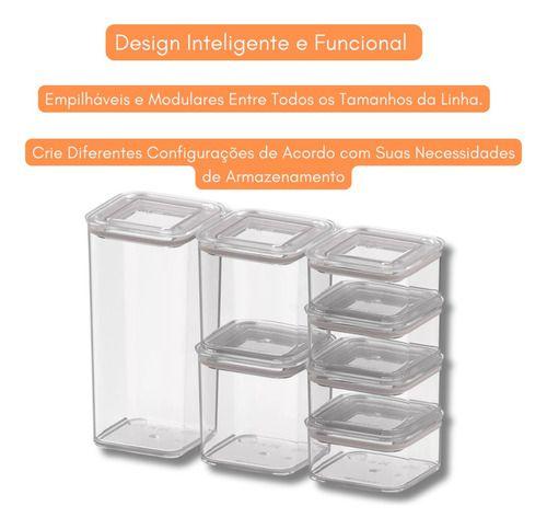 Imagem de Kit 07 Potes Herméticos Organizador Mantimentos Alimentos Modo Cristal - Coza