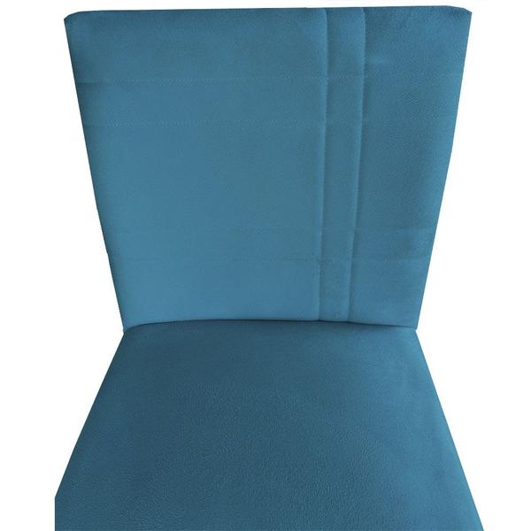 Imagem de Kit 08 Cadeiras Ellen Base de Ferro suede Azul Tiffany - D'Classe Decor