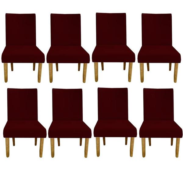 Imagem de Kit 08 Cadeiras Para Sala De Jantar Berlim Pés palito Suede Marsala - D'Classe Decor