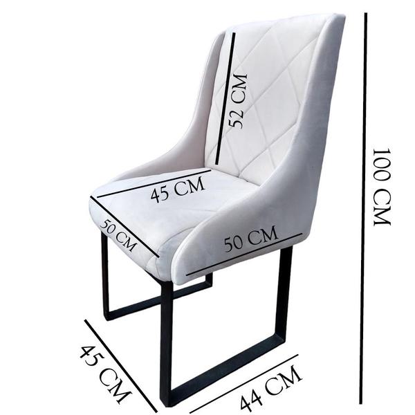 Imagem de Kit 08 Cadeiras para sala de jantar Lizz Base de Ferro Veludo  Preto - D'Classe Decor