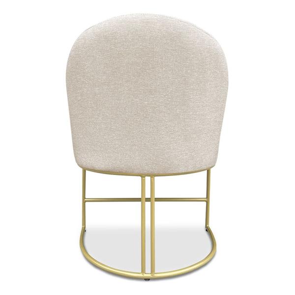Kit 08 Cadeiras Poltrona de Jantar Bela Linho Bege Base Metálica Industrial Dourado - Pallazio Imagem de Kit 08 Cadeiras Poltrona de Jantar Bela Linho Bege Base Metálica Industrial Dourado - Pallazio