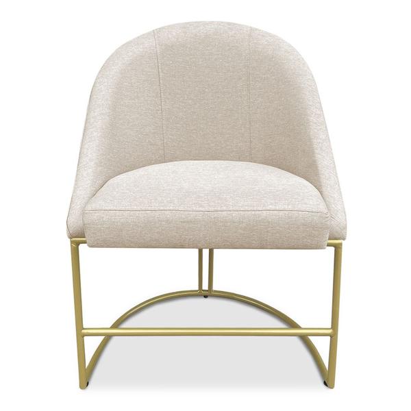 Kit 08 Cadeiras Poltrona de Jantar Bela Linho Bege Base Metálica Industrial Dourado - Pallazio Imagem de Kit 08 Cadeiras Poltrona de Jantar Bela Linho Bege Base Metálica Industrial Dourado - Pallazio