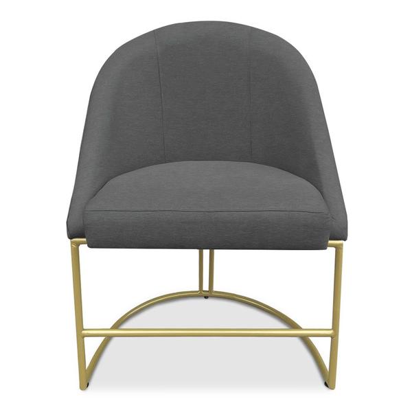 Imagem de Kit 08 Cadeiras Poltrona de Jantar Bela Suede Grafite Base Metálica Industrial Dourado - Pallazio