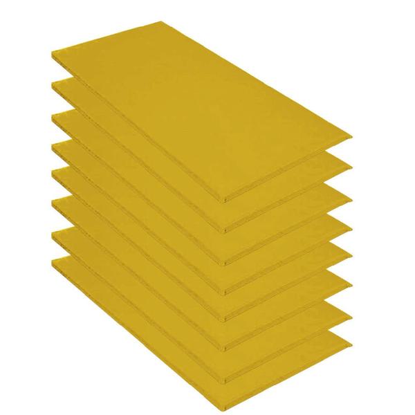 Imagem de Kit 08 Colchonete Slim 95x59cm Solteiro Para Ginástica Academia Escola material sintético Amarelo - Ahazzo Móveis