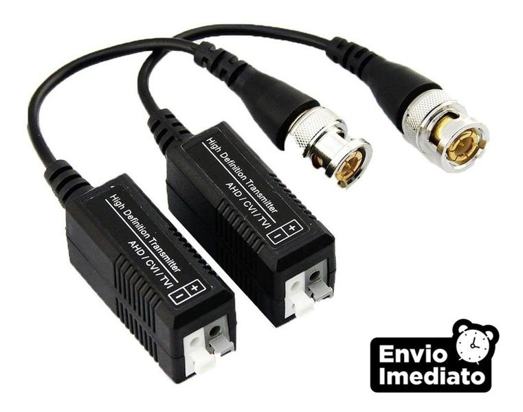 Imagem de Kit 08 Conector Video Balun Cameras Hd Cvi Tvi Engate Rapido