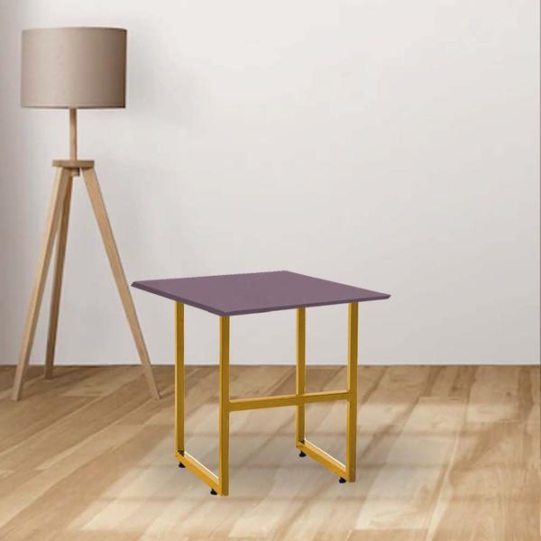 Imagem de Kit 08 Mesa de Centro Industrial Will Sala Escritório Ferro Dourado Tampo MDF Quadrado Rose Rosa - Ahazzo Móveis